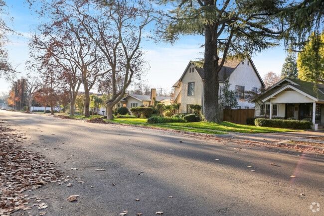 Tudor-style homes dot the neighborhoods near Downtown Turlock.