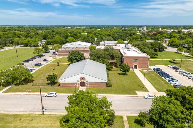 Aerial Of Lockhart Pride High School In Lockhart, TX.