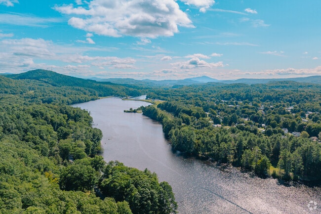 The Connecticut River flows toward Wilder Dam near Lebanon.