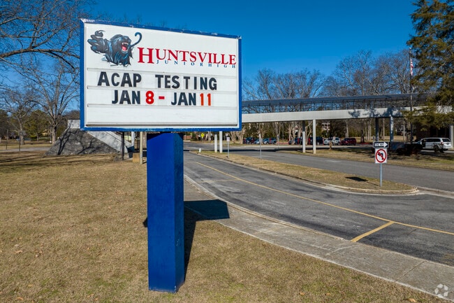 Sign at Huntsville Junior High School in Huntsville Alabama.