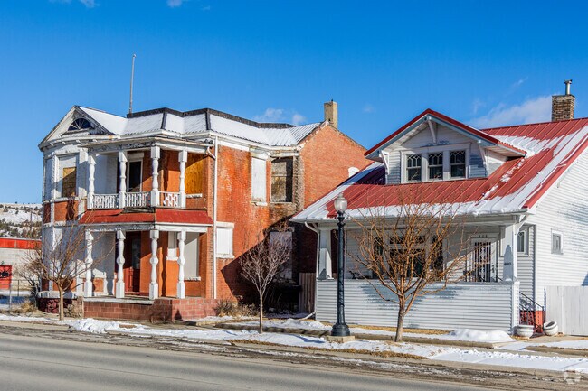 Downtown Anaconda is sprinkled with historic buildings, right by more modern buildings.