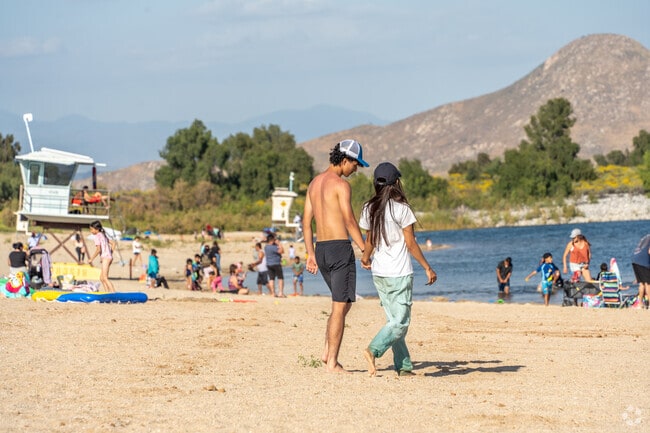 At Lake Perris, people can enjoy a beach and picnic, along with a variety of outdoor activities.