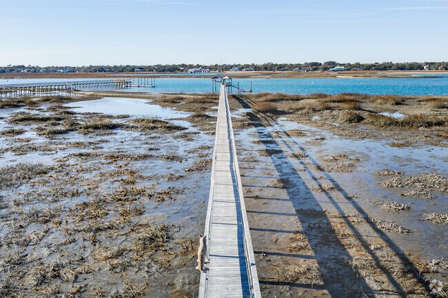 Private docks are common in Murrells Inlet for boating and relaxing.