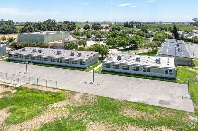The basketball courts at Valley Community School in Atwater.