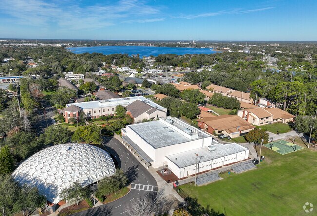 Bishop Moore Catholic High School has a large campus with housing off of Edgewater Drive.
