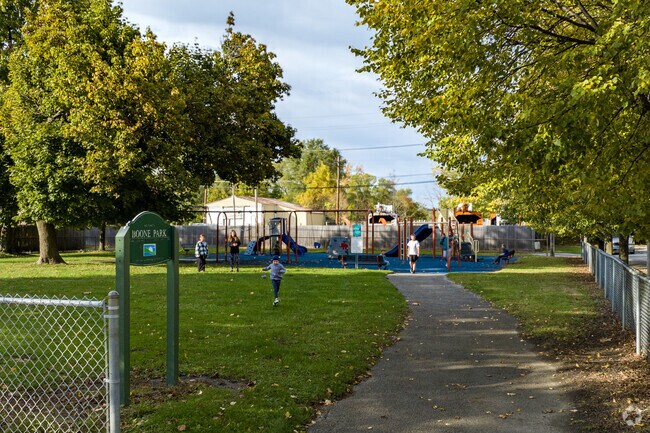 Boone Street Playlot in Fort Wayne, Nebraska, conveniently located for children to freely play.
