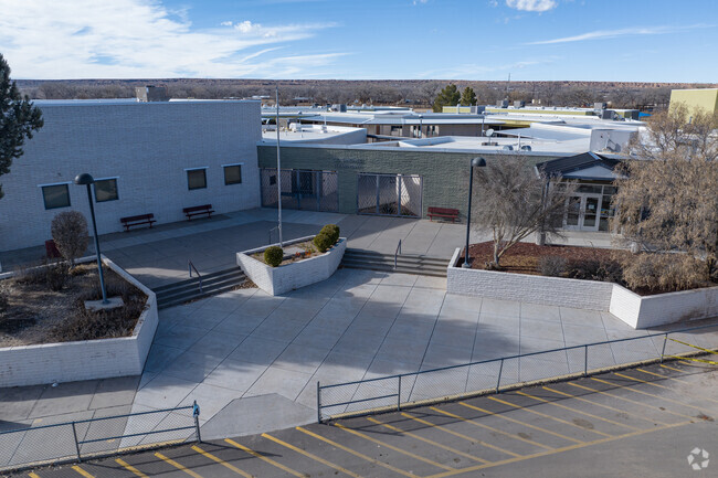 The front courtyard at Gils Sanchez Elementary School.