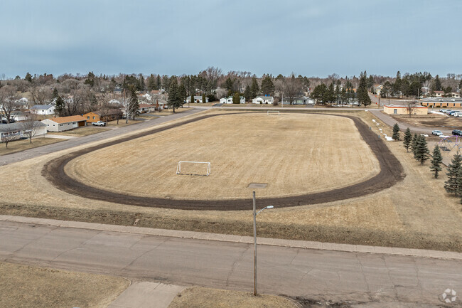 Washington Elementary School offers a track and play area behind the school.