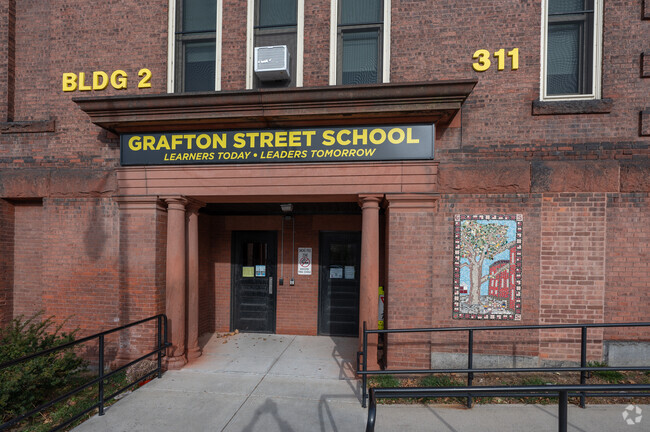 The entrance to the Grafton Street School in Worcester.