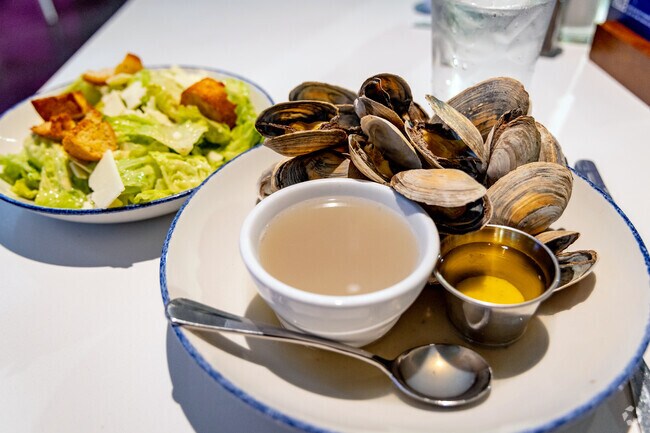 Fresh steamed seafood is a specialty at Legal Seafood in Garden City.