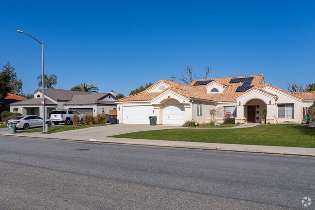 Many of the Mediterranean inspired homes have solar panels installed to save energy.