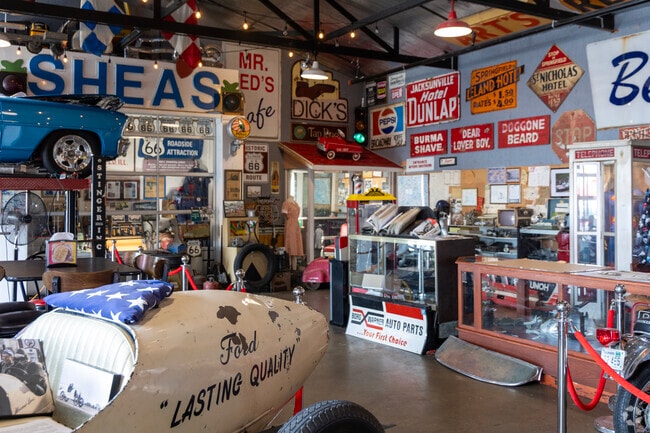 The Route 66 Museum attracts crowds from all over southern Illinois to see vintage car parts.