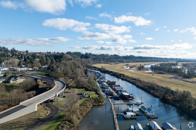Lake River features a public boat ramp and a paved waterfront trail.