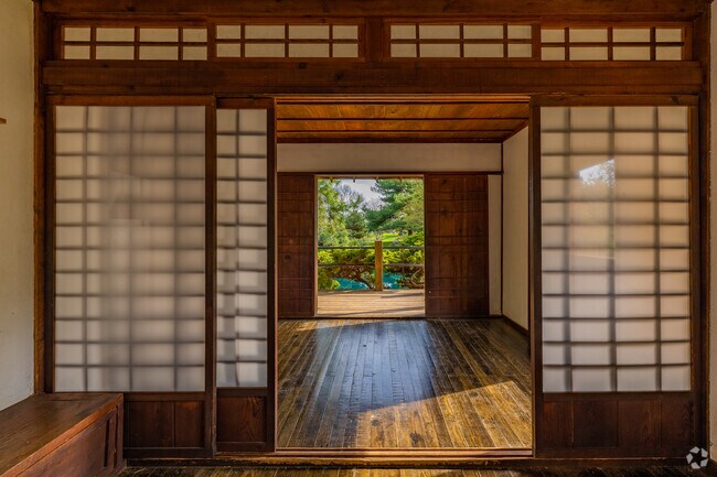 A Traditional Tea House in the is a Beautiful and Tranquil Retreat for Residents.