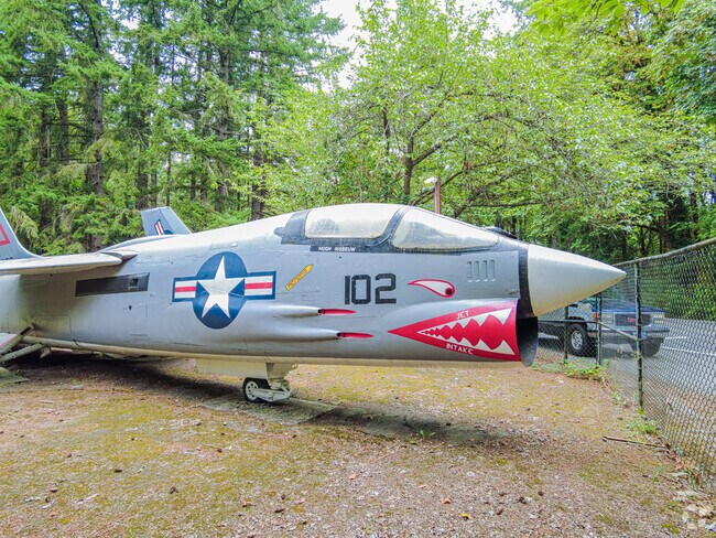 N.A.D. Marine Park features a real fighter jet display.