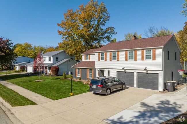 Larger two-story houses are found in the Greentree neighborhood.