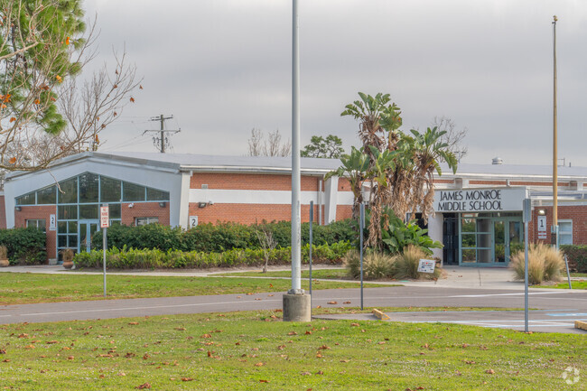 Monroe Middle School sits on a quiet street MacDill Airforce Base.