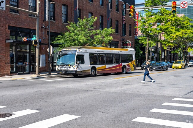 MTA buses in Downtown Baltimore are a great way around the city.