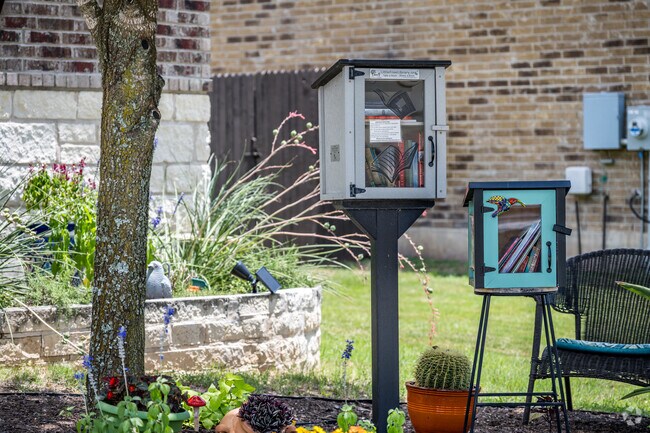 It is fun to share books with your neighbors using this Little Free Library in Blanco River District.