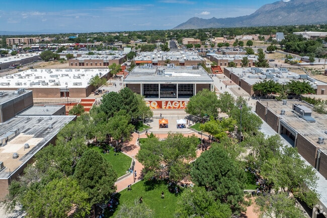 Students gather at Eldorado High School's courtyard.