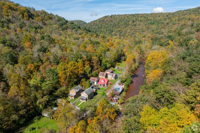 Beech Creek winds through Orviston’s mountain valley, a scenic highlight of Curtin’s landscape.