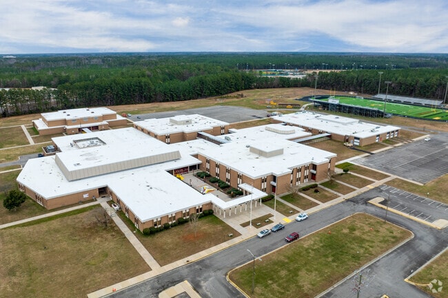 An aerial view of Petersburg High School.