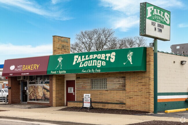 The unique combination of a sports bar and bakery creates an inviting space.