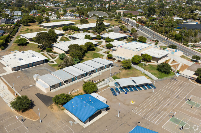 Classrooms connected to the play area of Lincoln Middle School in South Oceanside.
