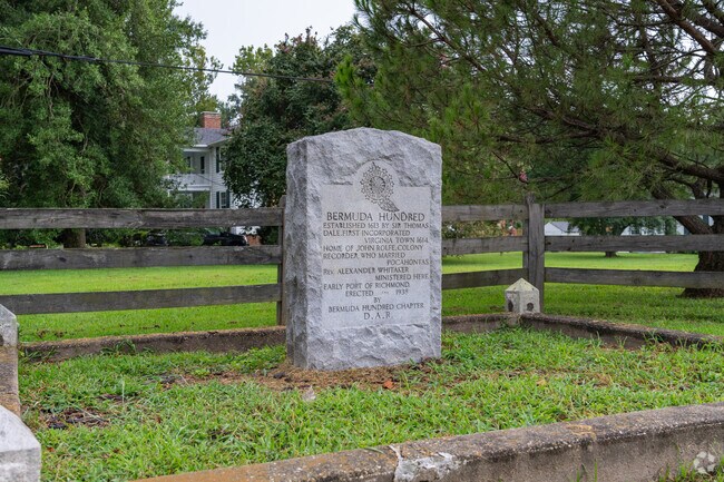 The Bermuda Hundred is a historic settlement founded in 1613 by Sir Thomas Dale.