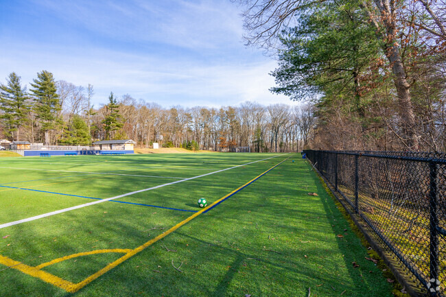 The Fenn School turf field sits at the back of campus in Concord.