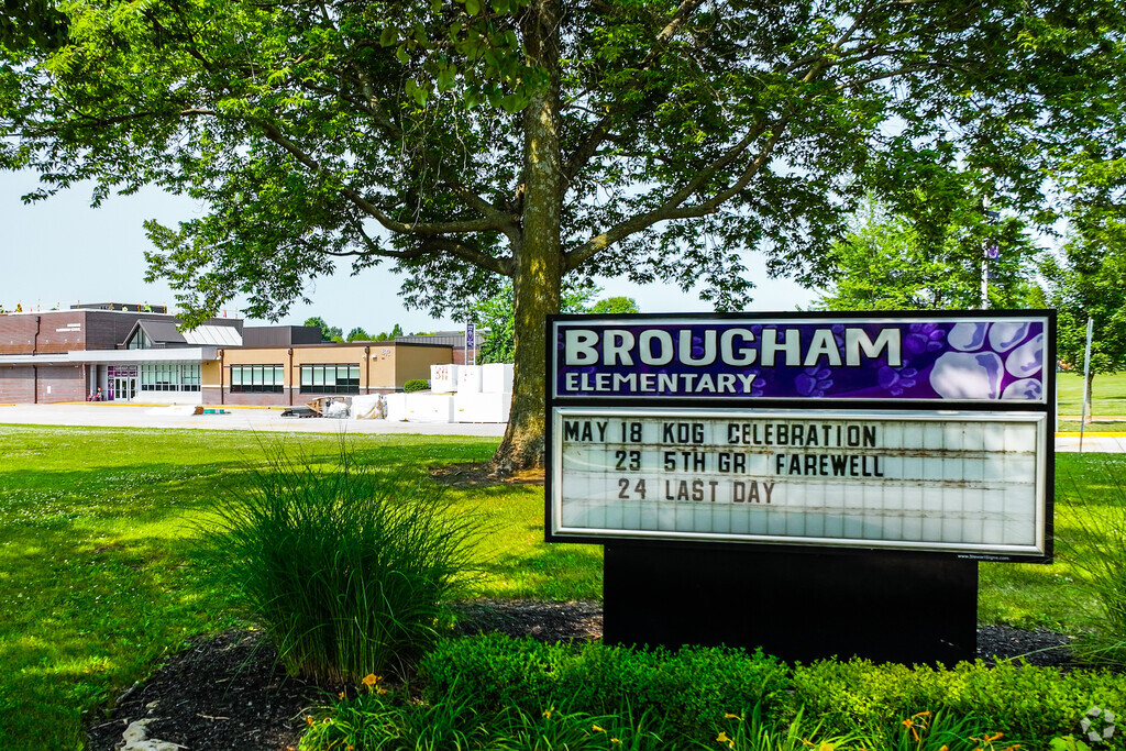 Brougham Elementary School mascot is “Pounce” the Panther and school colors are purple and white