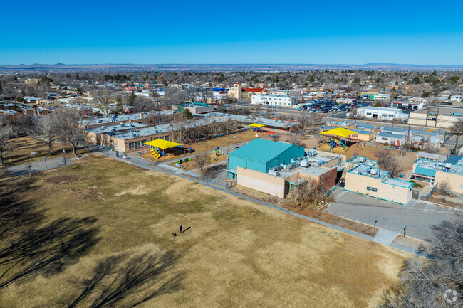 The large grass field found at Zia Elementary School in Albuquerque.