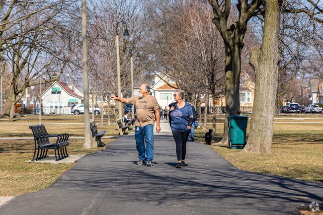 Schorsch Village residents have access to many walking paths in nearby parks.