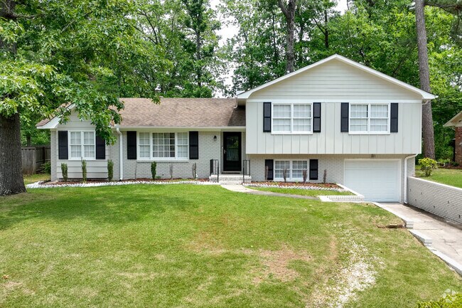 Huffman homes are well kept and have garages.