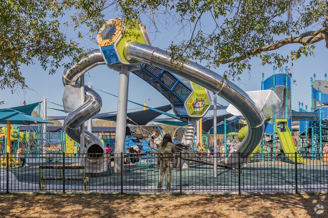 Kids love the slides at the Park Circle Playground near Bennett in North Charleston.