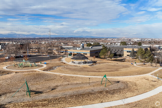 The rear play areas at Westgate Community School in Thornton, Colorado.
