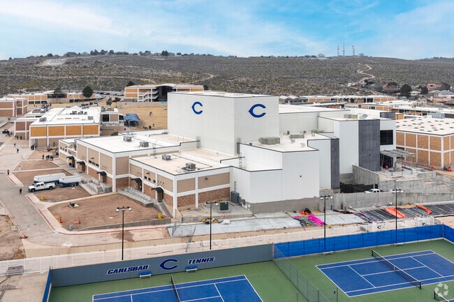 Local kids can attend schools in the Carlsbad Municipal School District, like Carsbad High, which has 15 schools and earns an overall B-minus from Niche.