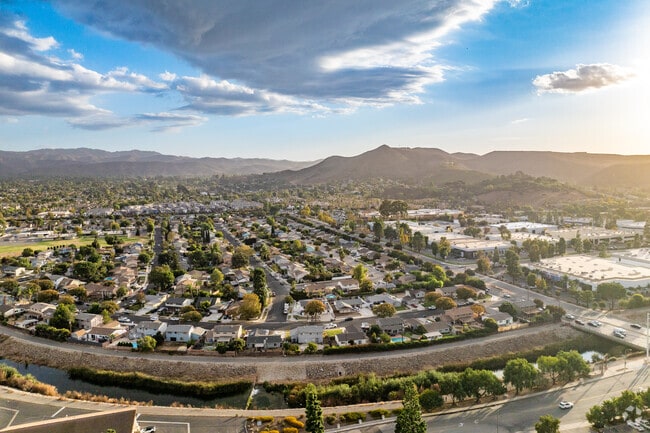 Residential areas in Simi Valley sit between mountains, offering scenic views and open space.