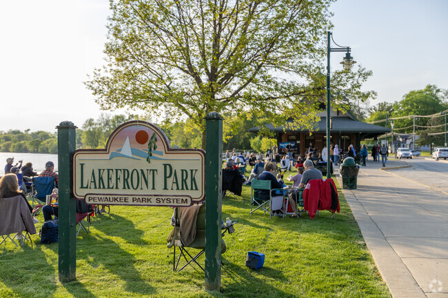 Lakefront Park near Hartland is where neighbors gather in the summer months.