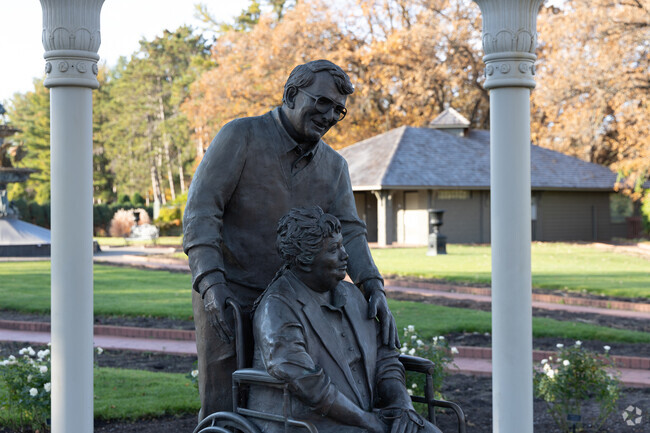 The Clemens and Munsinger Gardens is the crown jewel of St. Cloud's greenspace, filled with floral landscaping and sculptures.