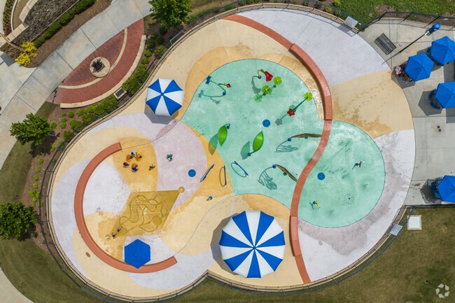 A splashpad is open in the warmer months at Elizabeth Porter Park.
