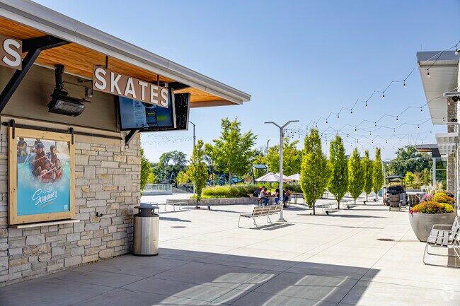 Howard Park's central open space transforms into a skating rink during the winter months.