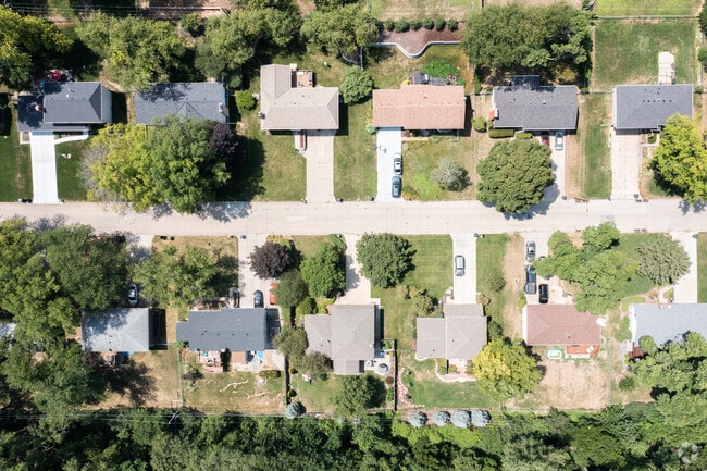 Arial view of homes