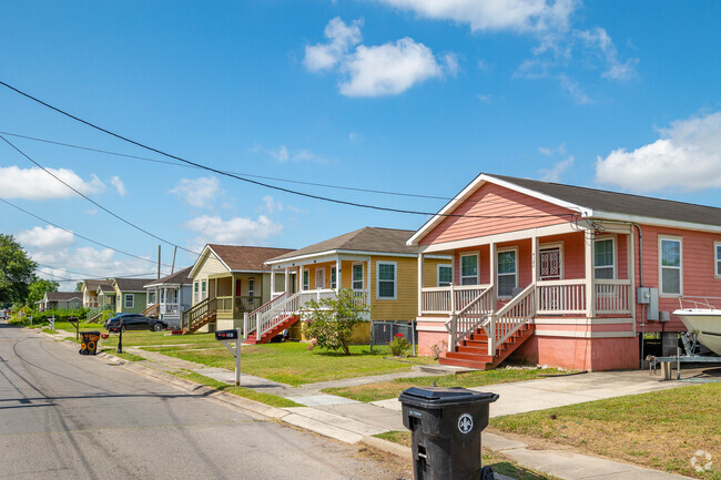 Plum Orchard has many raised cottages that are colorful.