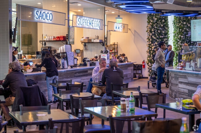 Diners can pick from a variety of options at The Heights Food Hall in Chevy Chase Village.