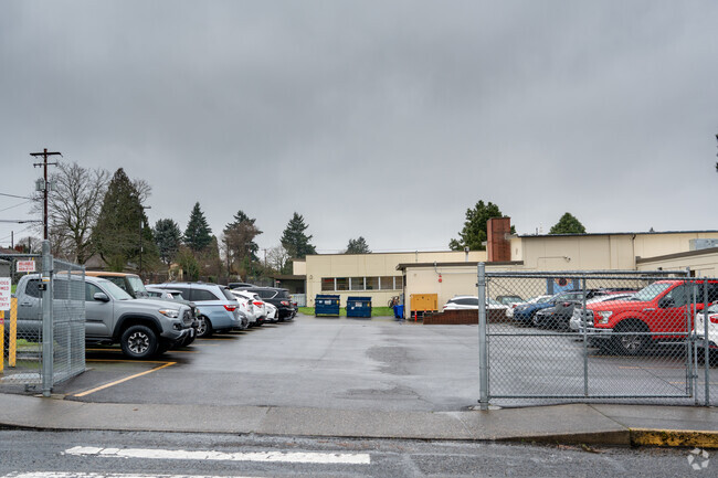 Student parking sits to the south of the campus.