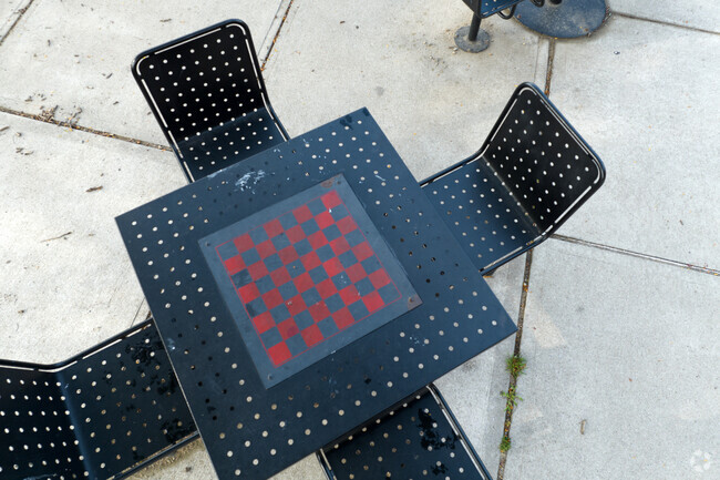 Students can play chess or checkers during recess at Memorial Elementary School.