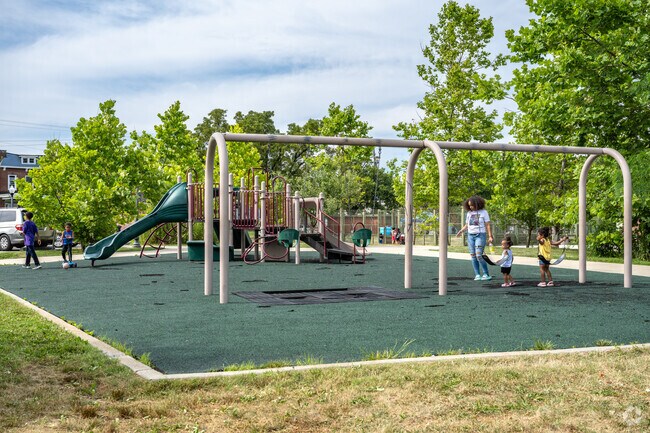 Play on the swings in Arlington at CC Jackson Rec Center.