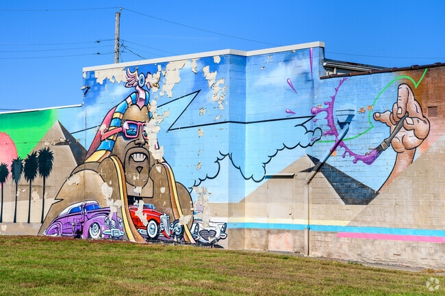 Murals are a common sight in Cornell Heights, created by local artists.