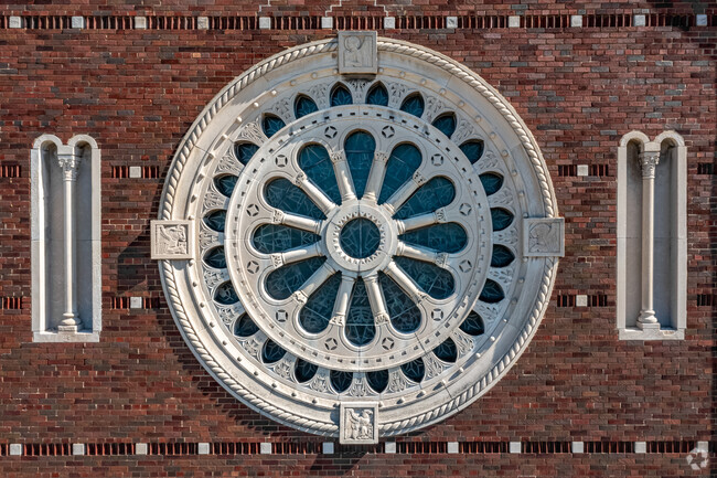 Historical architectural features can be seen in St Robert Elementary School.